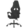 Silla gaming con reposapiés cuero sintético negro 5