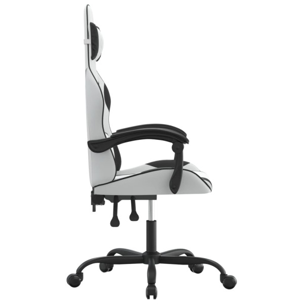 Silla gaming cuero sintético blanco y negro M 4