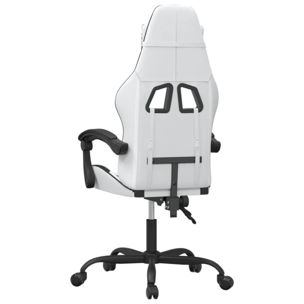 Silla gaming cuero sintético blanco y negro M 5