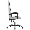Silla gaming giratoria cuero sintético blanco y negro 4