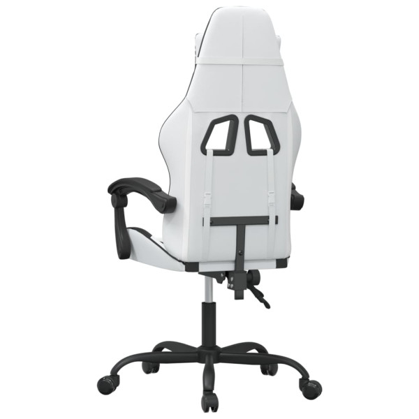 Silla gaming giratoria cuero sintético blanco y negro M 5