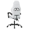 Silla gaming giratoria cuero sintético blanco y negro 5