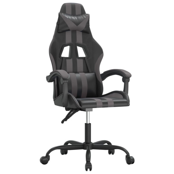 Silla gaming giratoria cuero sintético negro y gris M 2