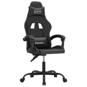 Silla gaming giratoria cuero sintético negro H