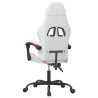 Silla gaming cuero sintético blanco y rosa 5