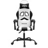Silla gaming cuero sintético blanco y negro 3