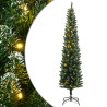 Árbol de Navidad artificial estrecho con 300 LEDs 240 cm 1