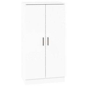 Mueble zapatero madera contrachapada blanco brillo 55x35x108 cm H