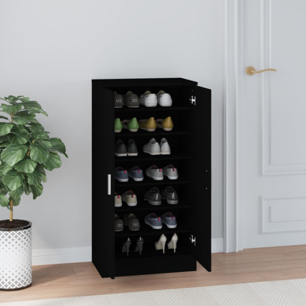 Mueble zapatero madera contrachapada negro 55x35x108 cm M 3