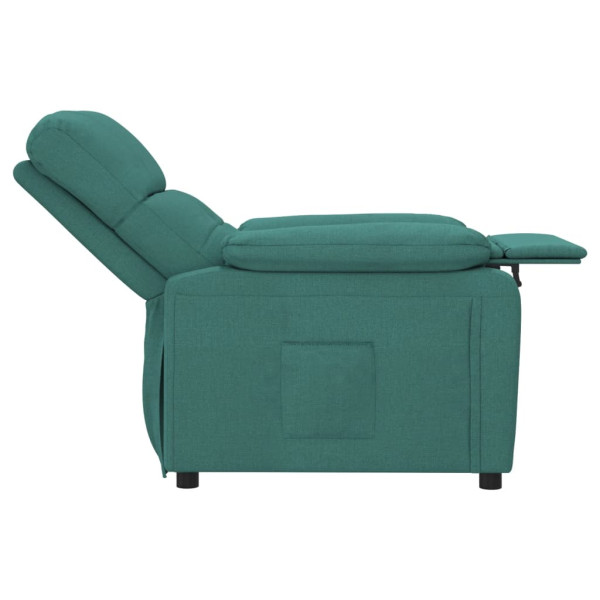 Sillón reclinable de tela verde oscuro M 5