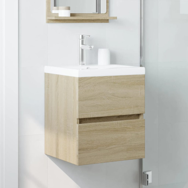 Armario de lavabo madera ingeniería roble Sonoma 41x38.5x45 cm M 3