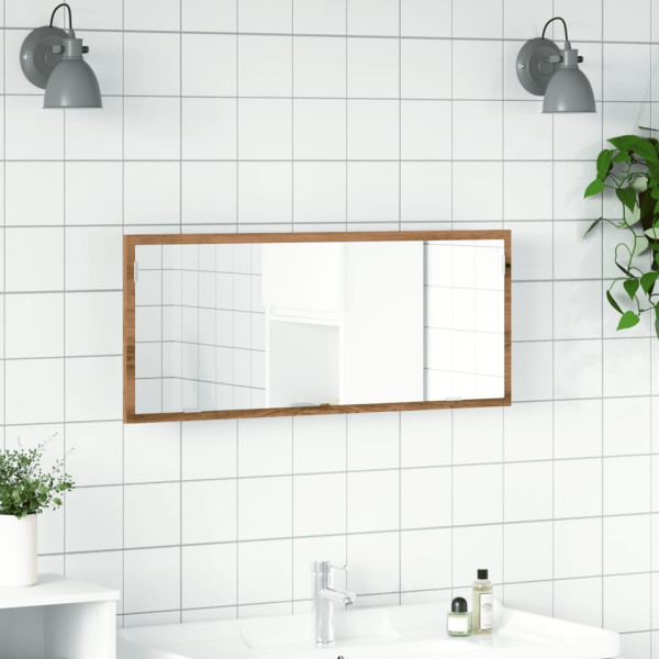 Espejo de baño LED madera ingeniería roble artisan 100x8.5x37cm M 4