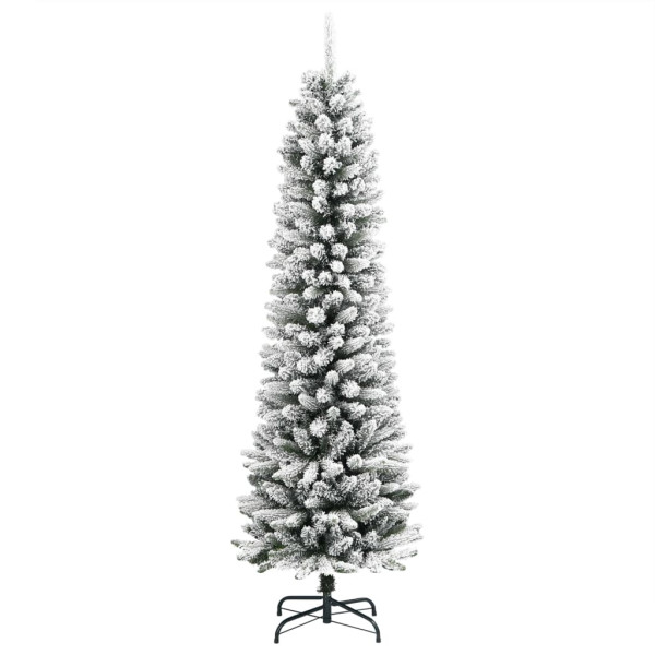 Árbol de Navidad artificial estrecho con nieve PVC y PE 150 cm M 2
