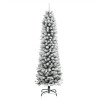 Árbol de Navidad artificial estrecho con nieve PVC y PE 150 cm 2