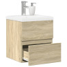 Set de muebles de baño 2 pzas madera contrachapada roble Sonoma 1