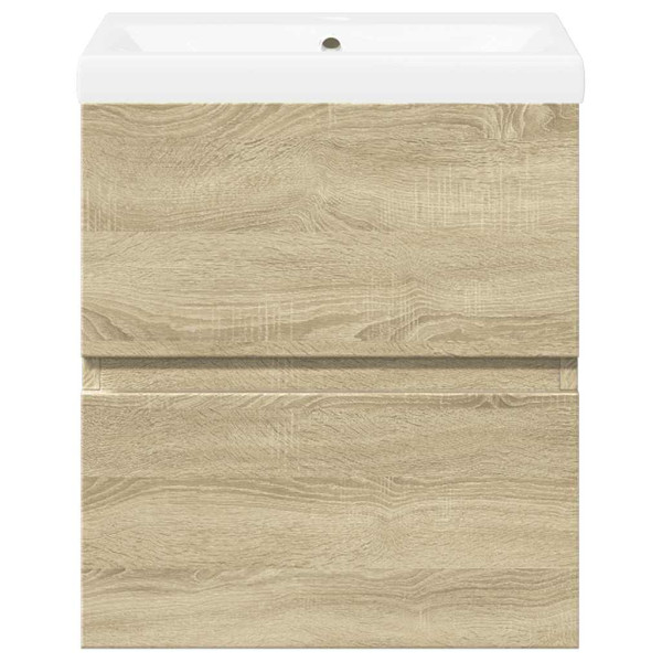 Set de muebles de baño 2 pzas madera contrachapada roble Sonoma M 4