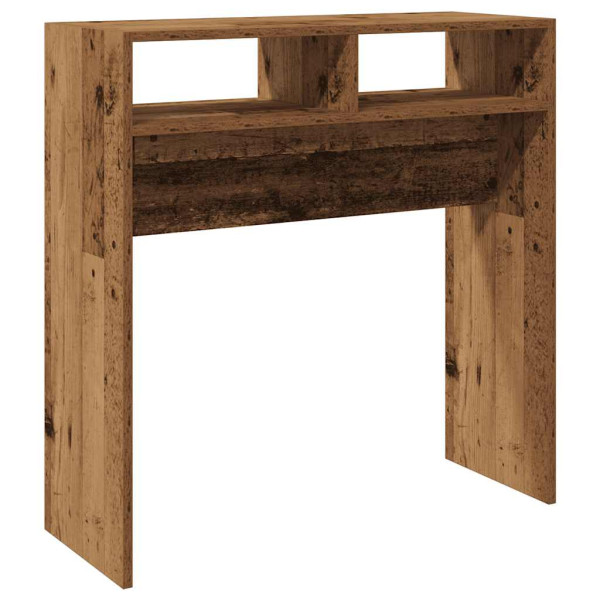 Mesa consola madera de ingeniería envejecida 78x30x80 cm M 2