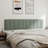 Cabecero de cama acolchado terciopelo gris claro 200 cm 4