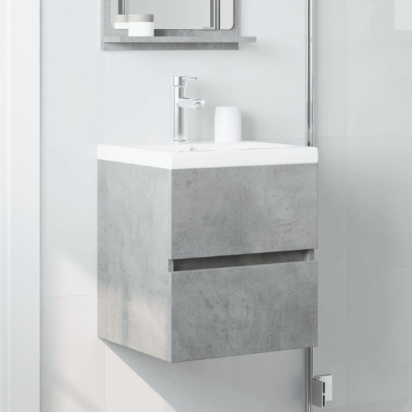Armario de lavabo madera ingeniería gris hormigón 41x38.5x45 cm M 3