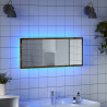 Espejo de baño LED madera ingeniería envejecida 100x8.5x37 cm 1