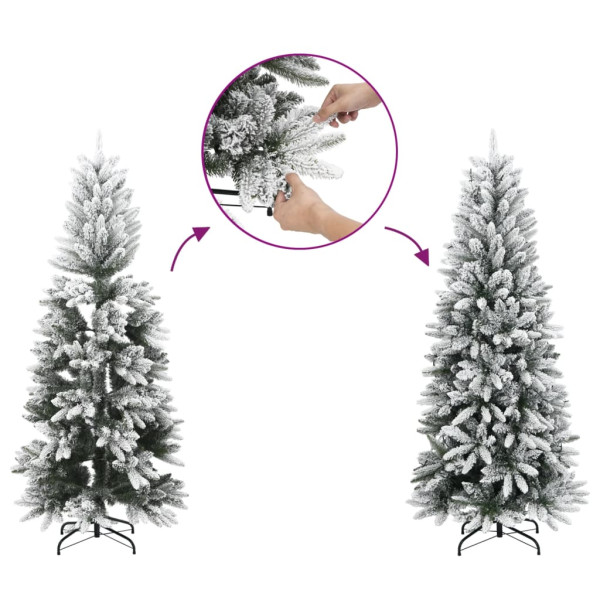 Árvore de Natal artificial fina com neve PVC e PE 180 cm M 3