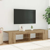Mueble de TV luces LED madera roble artisan 135x39x30 cm 4