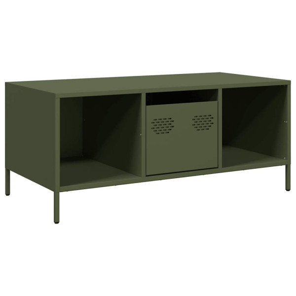 Mesa de centro acero laminado frío verde oliva 101.5x50x43.5 cm M 2
