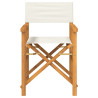 Silla de director plegable madera maciza de teca crema 3