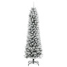 Árbol de Navidad artificial estrecho con nieve PVC y PE 210 cm 2