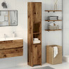 Armario de baño madera de ingeniería envejecida 30x30x183.5 cm 3