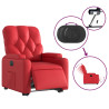 Sillón elevable eléctrico cuero artificial rojo 5