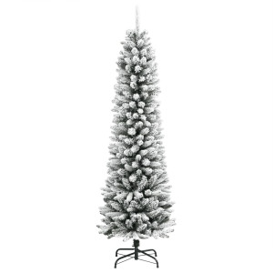 Árbol de Navidad artificial estrecho con nieve PVC y PE 240 cm H