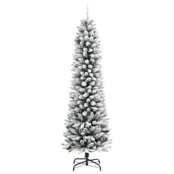 Árbol de Navidad artificial estrecho con nieve PVC y PE 240 cm M 2