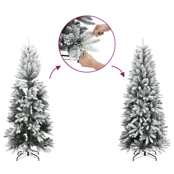 Árvore de Natal artificial fina com neve PVC e PE 240 cm M 3