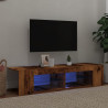 Mueble TV luces LED madera ingeniería envejecida 135x39x30 cm 1
