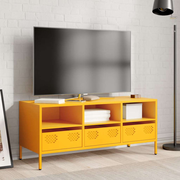 Mueble para TV acero laminado en frío amarillo 101.5x39x43.5 cm M 3