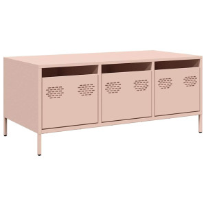 Mesa de centro 101.5x50x43.5 cm aço laminado a frio rosa H