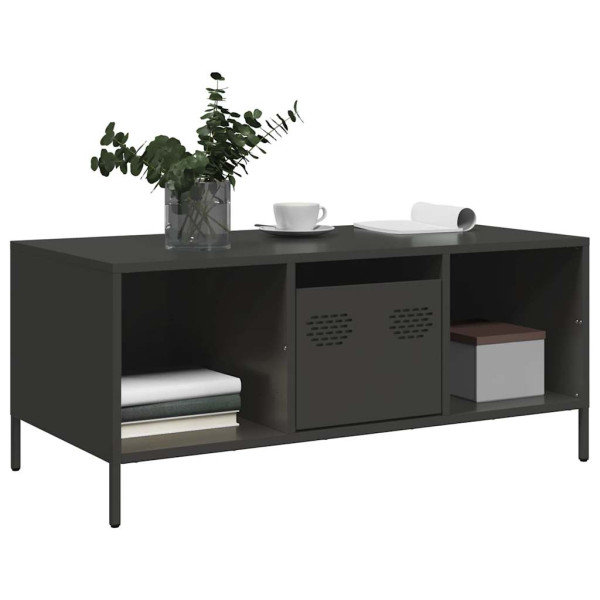 Mesa de centro acero laminado en frío negro 101.5x50x43.5 cm M 3