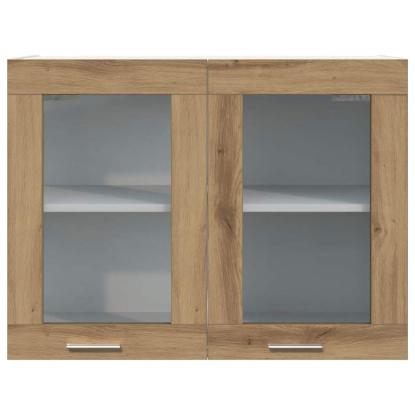 Armario colgante vidrio madera roble artisan 80x31x60 cm M 4