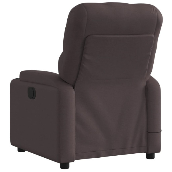 Sillón reclinable de masaje eléctrico tela marrón oscuro M 4