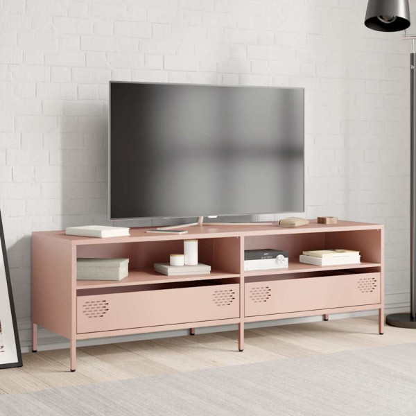 Móvel de TV 135x39x43.5 cm aço laminado a frio rosa M 3