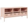 Mueble para TV acero laminado en frío rosa 101.5x39x43.5 cm 2