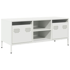 Mueble para TV acero laminado en frío blanco 101.5x39x43.5 cm H