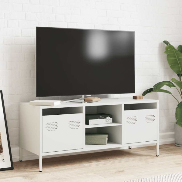 Móvel de TV 101.5x39x43.5 cm aço laminado a frio branco M 3