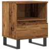 Mesita de noche madera ingeniería madera envejecida 40x35x50 cm 2