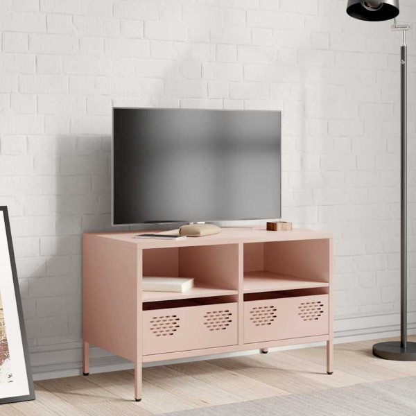 Mueble para TV acero laminado en frío rosa 68x39x43.5 cm M 3