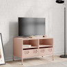 Mueble para TV acero laminado en frío rosa 68x39x43.5 cm 3