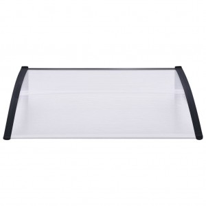 Marquesina para puerta PC negro y transparente 120x80 cm H