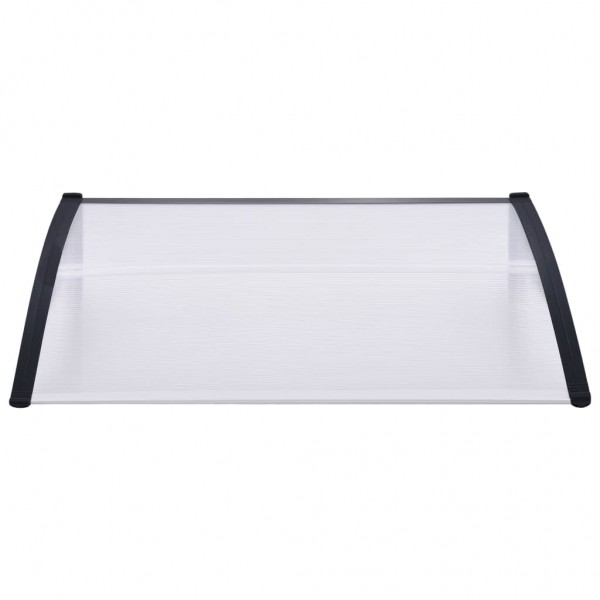Marquesina para puerta PC negro y transparente 120x80 cm M 2