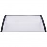 Marquesina para puerta PC negro y transparente 120x80 cm 2